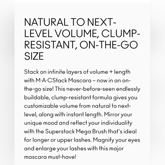 M•A•CSTACK Mascara | Superstack Mega Brush | Mac Cosmetics | Brand New - Picture 5 of 9